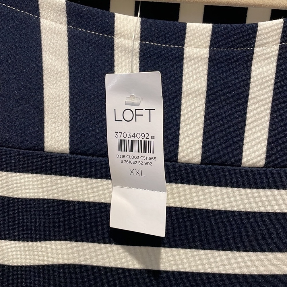 NWT Loft Striped Stretch Ponte Dress xxl - Picture 2 of 6